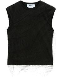 MSGM - Mesh-Overlay Tank Top - Lyst