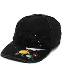 Mostly Heard Rarely Seen Hand-painted Distressed-effect Cap - Black