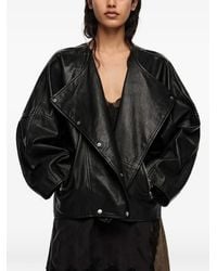 Bimba Y Lola - Leather Double-Breasted Jacket - Lyst
