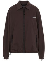 Miu Miu - Washed Gabardine Blouson Jacket - Lyst