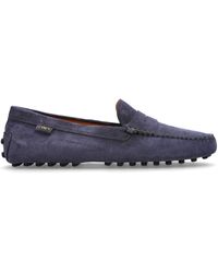 Tod's - Gommino Pebble-Textured Suede Loafers - Lyst
