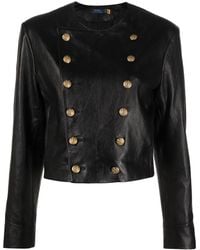 Polo Ralph Lauren - Double-Breasted Leather Jacket - Lyst
