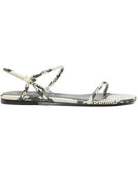 STAUD - Laurel Snakeskin-Print Sandals - Lyst