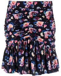 Rabanne - Ruched Floral-print Miniskirt - Lyst