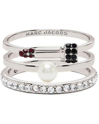 Marc Jacobs - Pearl-Embellished Lip-Rouge Ring (Set Of Three) - Lyst