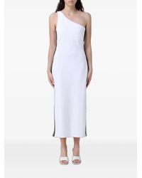 EA7 - One-Shoulder Logo-Tape Maxi Dress - Lyst