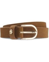 BOSS - Ceinture Scarlet En Daim À Monogramme Double-B Doré - Lyst