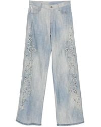 Ermanno Scervino - Embroidered Wide-Leg Jeans - Lyst