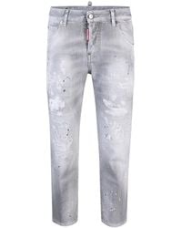 DSquared² - Vaqueros Capri Con Efecto Envejecido - Lyst