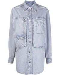 Isabel Marant - Cotton-hemp Blend Chambray Shirt Jacket - Lyst