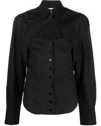 The Attico - Cut-Out Corset-Style Cotton Shirt - Lyst