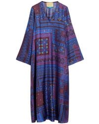 Momoní - Garcia Printed Silk Midi Dress - Lyst