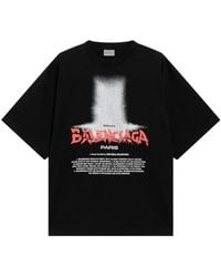 Balenciaga - Printed Cotton T-Shirt - Lyst