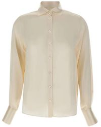 Eleventy - Camisa De Seda Con Botones - Lyst