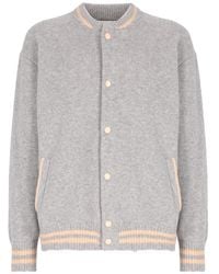 Laneus - Snap-Button Knitted Bomber Jacket - Lyst