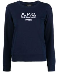 A.P.C. - Tina Logo-embroidered Cotton Sweatshirt - Lyst