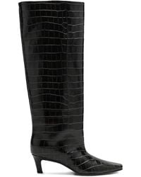 TOTEME - Croc-Embossed Knee-High Boots - Lyst