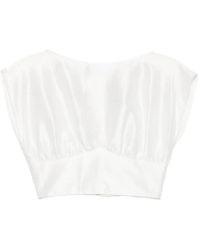 Leen Mougrhabi - Isla Boat-Neck Crop Top - Lyst