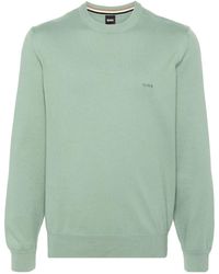 BOSS - Embroidered-logo Cotton Jumper - Lyst