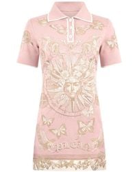 Philipp Plein - Butterfly Embroidery Collared Mini Dress - Lyst
