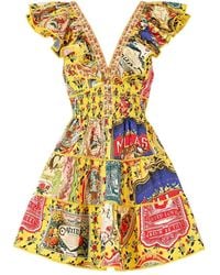 CAMILLA - Vestido corto con volantes en el cuello - Lyst