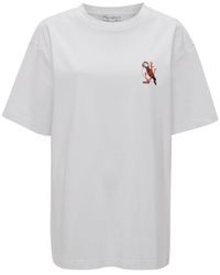 JW Anderson - Logo-Embroidered Organic Cotton T-Shirt - Lyst