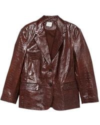Alysi - Croc-Effect Oversized Blazer - Lyst
