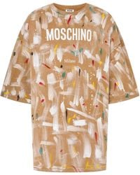 Moschino - Printed Organic Cotton Jersey T-Shirt - Lyst