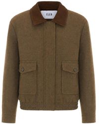 ELEH - Herringbone Corduroy-Collar Jacket - Lyst