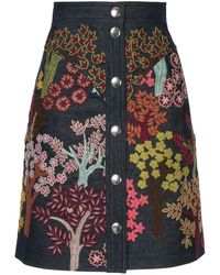 Giambattista Valli Falda con bordado floral - Multicolor