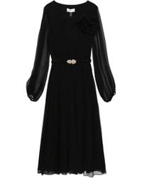 Nissa - Midikleid Mit Blumenapplikation - Lyst