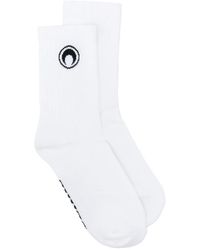 Marine Serre - Moon Logo Ribbed Knit Socks - Lyst