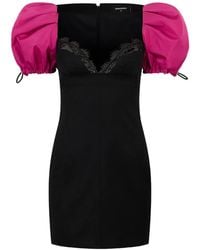 DSquared² - Snow-Tech Mini-Jurk Met Afwerking Van Kant - Lyst