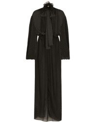 Dolce & Gabbana - Vestido largo con motivo de lunares - Lyst