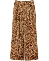 Twinset - Pleated Leopard-Print Trousers - Lyst