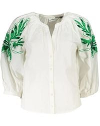 Desigual - Embroidered Puff-Sleeve Shirt - Lyst