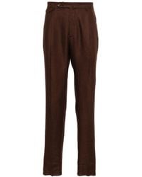 Tagliatore - Mid-rise Tailored Linen Trousers - Lyst