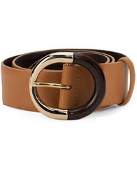 Alberta Ferretti - Round-Buckle Leather Belt - Lyst