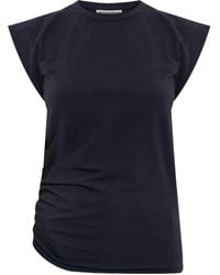 Officine Generale - Gathered Cotton T-Shirt - Lyst