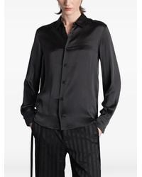 Ann Demeulemeester - Camisa Con Cordones De Manga Larga - Lyst