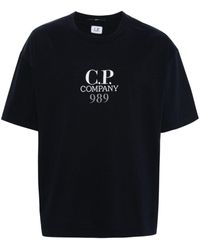 C.P. Company - Logo-embroidered Cotton T-shirt - Lyst