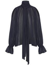SOLOTRE - Blusa Con Aberturas Y Lazo En El Cuello - Lyst