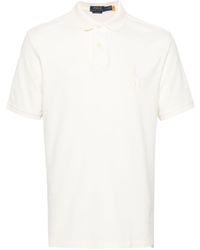 Polo Ralph Lauren - White Logo Embroidery Cotton Piqué Polo Shirt - Men's - Cotton - Lyst