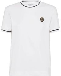 Brunello Cucinelli - T-Shirt En Coton À Patch Logo - Lyst