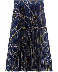 Versace - Pleated Skirt With Print - Lyst