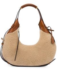 Moschino - Shearling Leather Shoulder Bag - Lyst