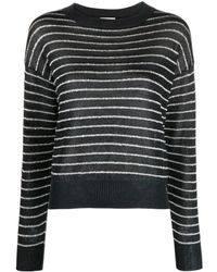 Brunello Cucinelli - Striped Cotton Sweater - Lyst