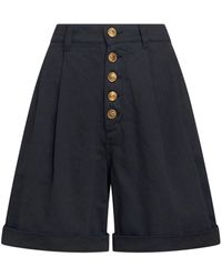 Etro - High-waist Cotton Bermuda Shorts - Lyst