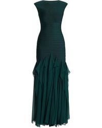 Hervé Léger - Robe Longue Mya À Volants - Lyst