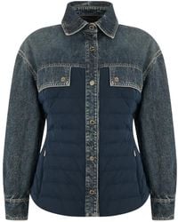 Moorer - Panelled Quilted Denim-Trim Jacket - Lyst